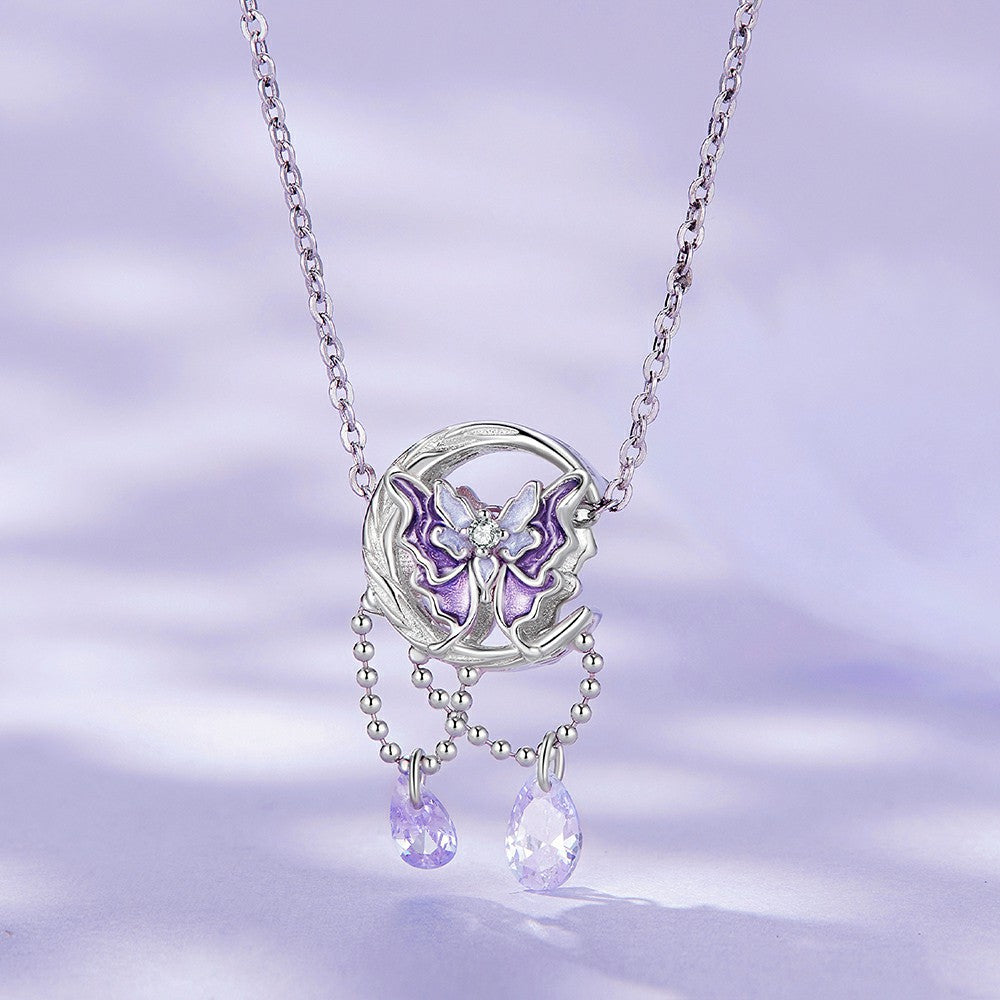 moon butterfly charm 925 sterling silver xs1988