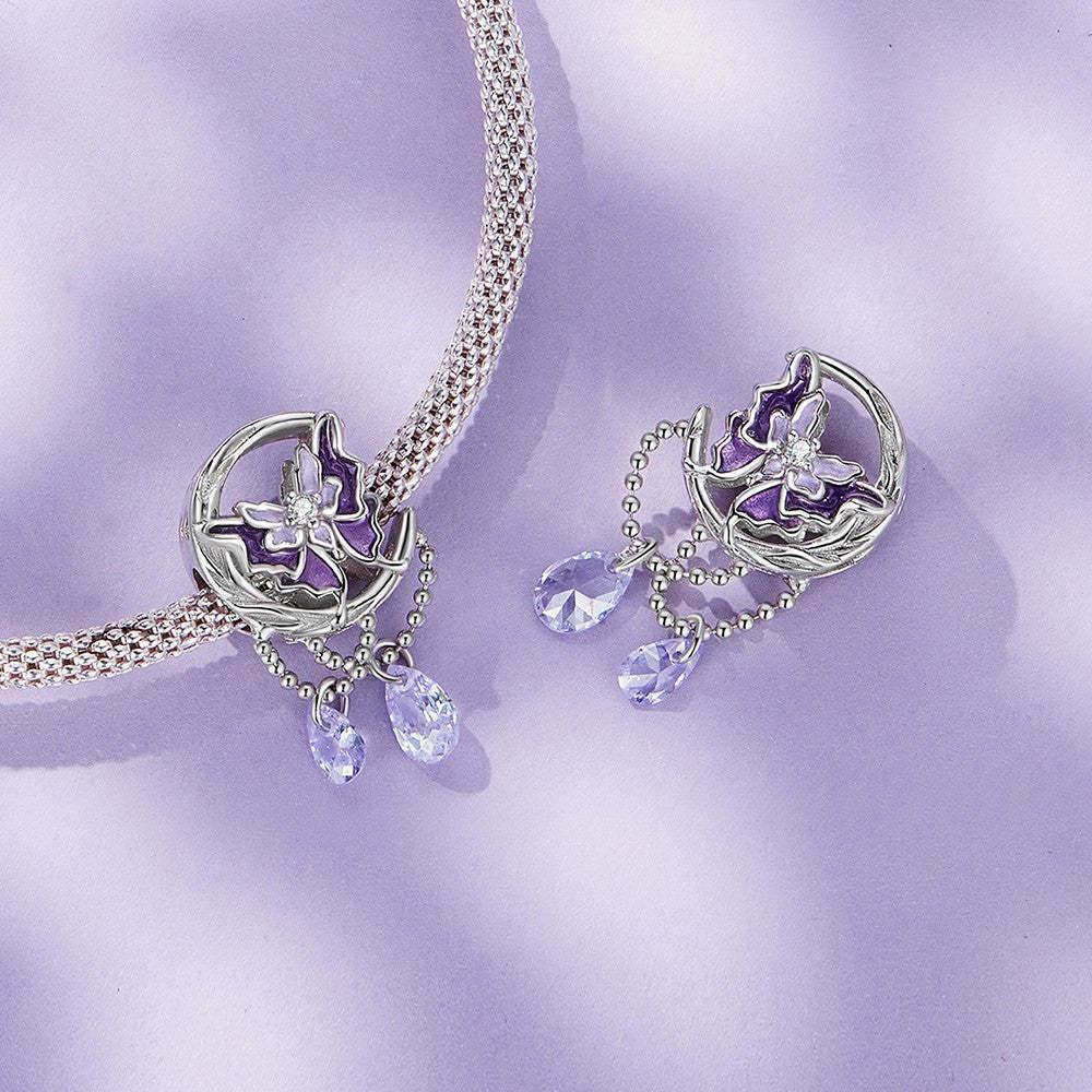 moon butterfly charm 925 sterling silver xs1988