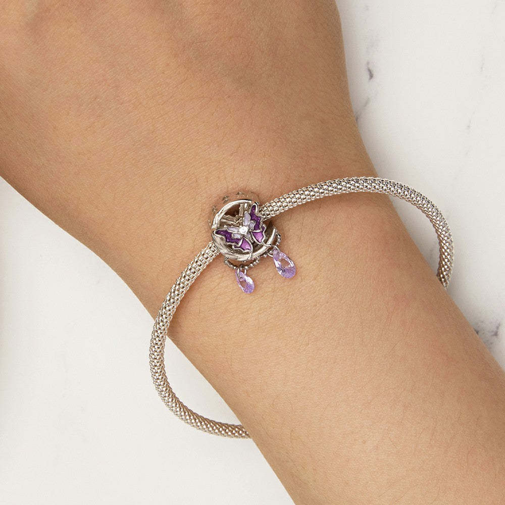 moon butterfly charm 925 sterling silver xs1988