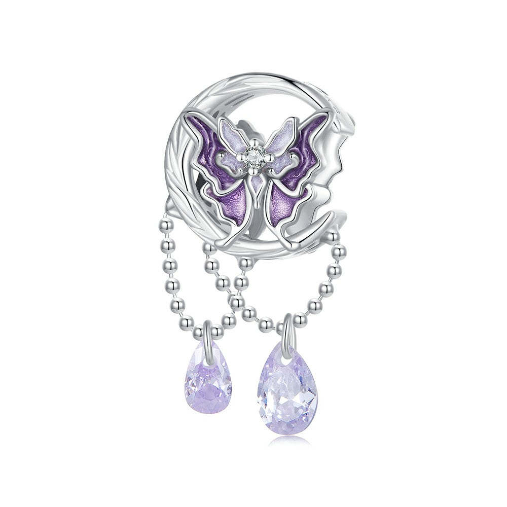 moon butterfly charm 925 sterling silver xs1988