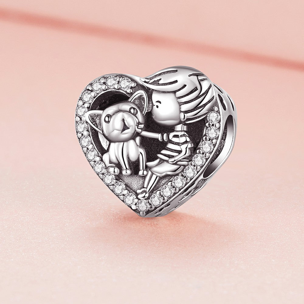boy and pet charm 925 sterling silver xs2010