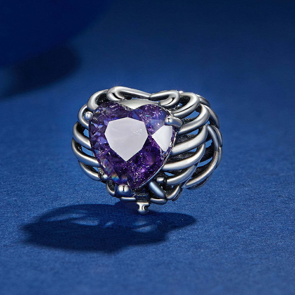 skeleton heart charm 925 sterling silver xs2024