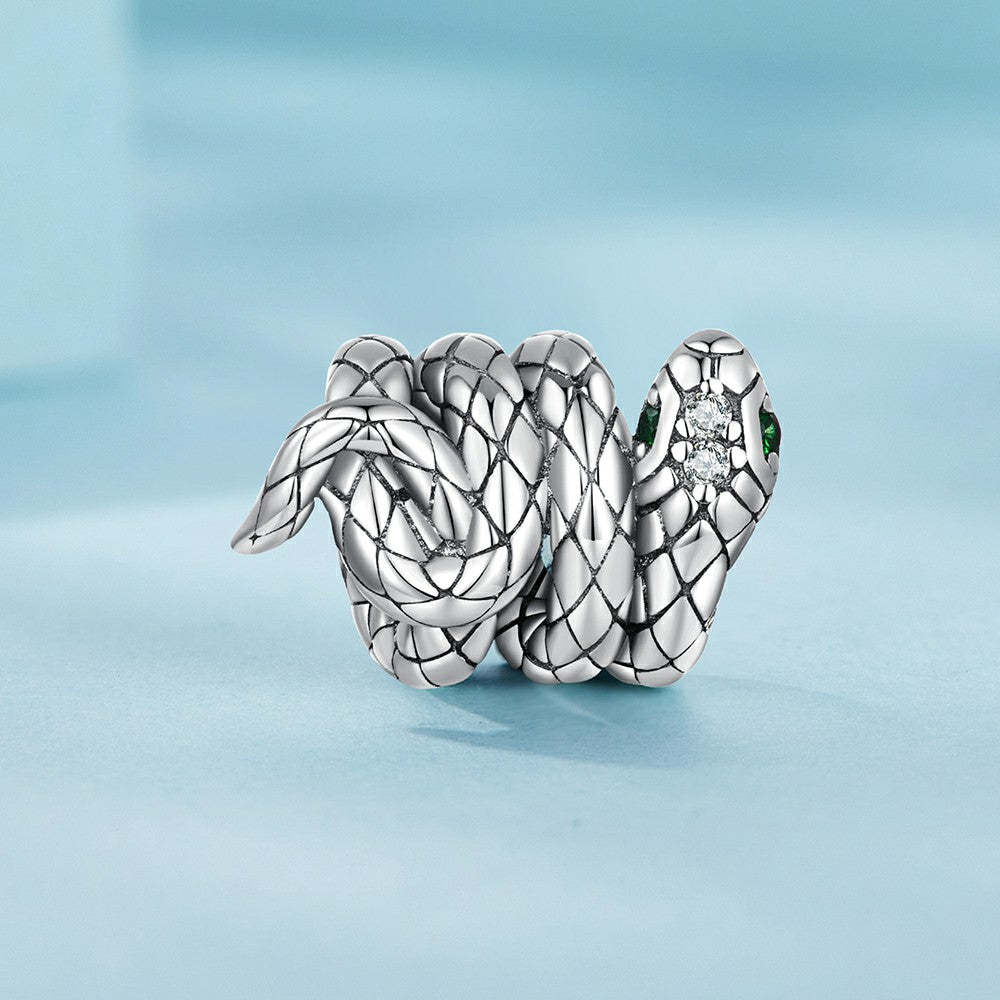 coiled spirit snake charm 925 sterling silver xs2040