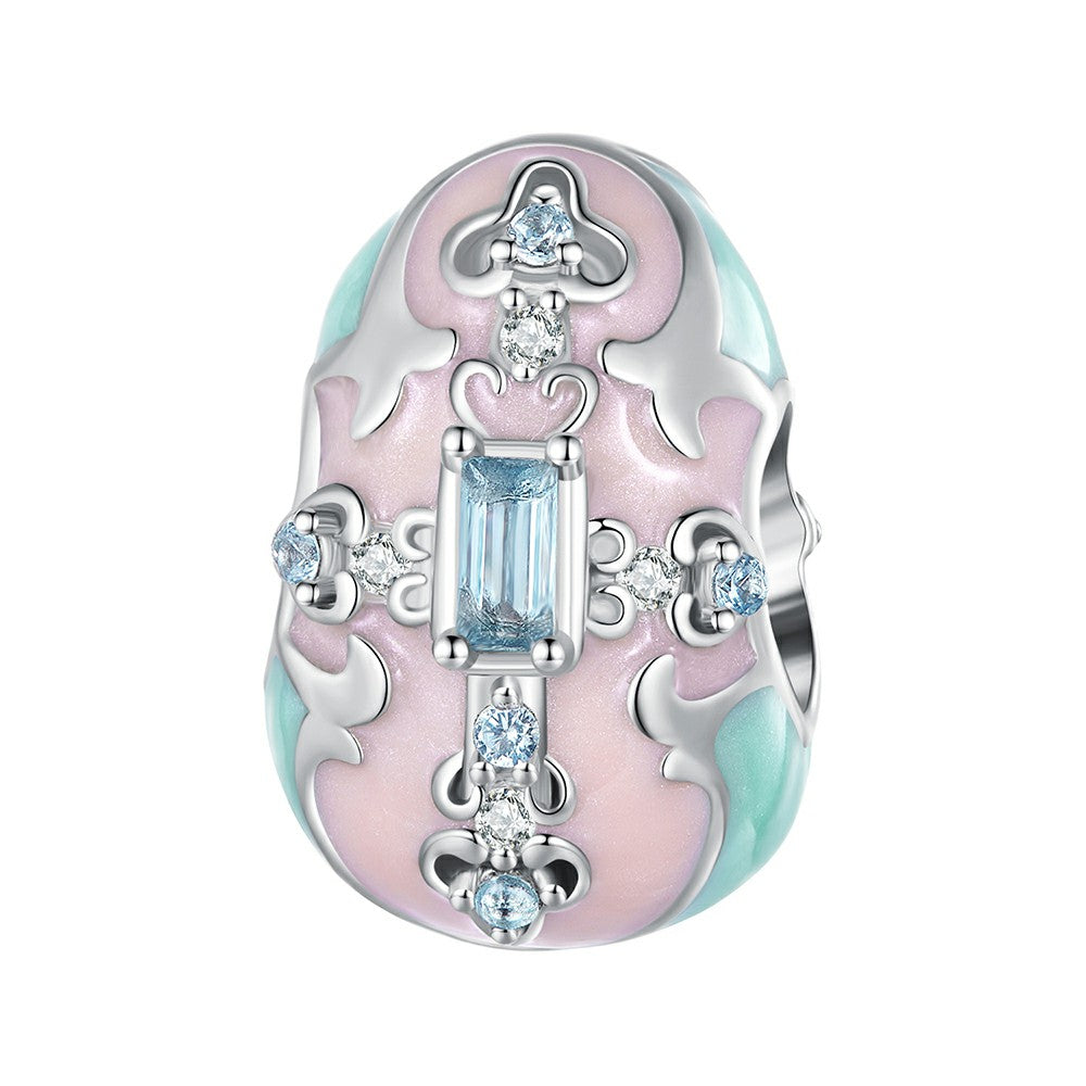 Easter Egg Pink Charm Silver For Easter