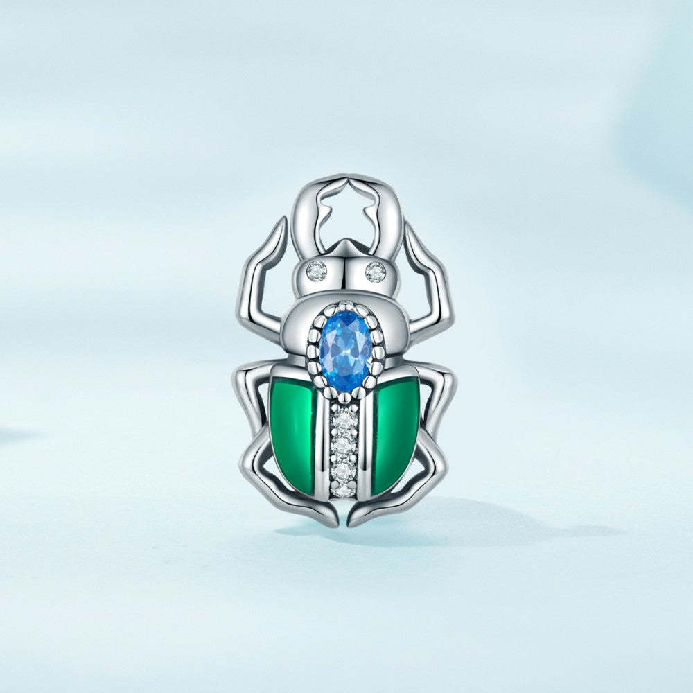 beetle blue zircon charm 925 sterling silver xs2132