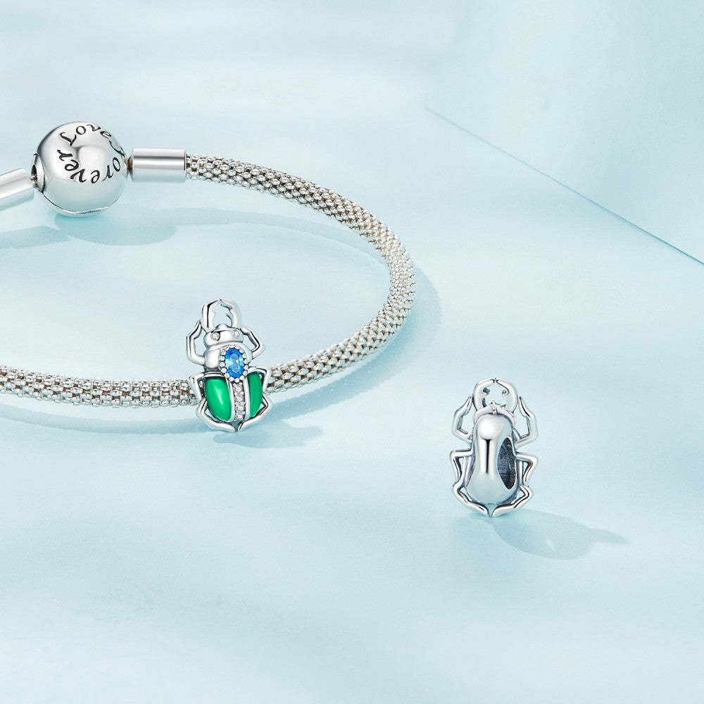 beetle blue zircon charm 925 sterling silver xs2132