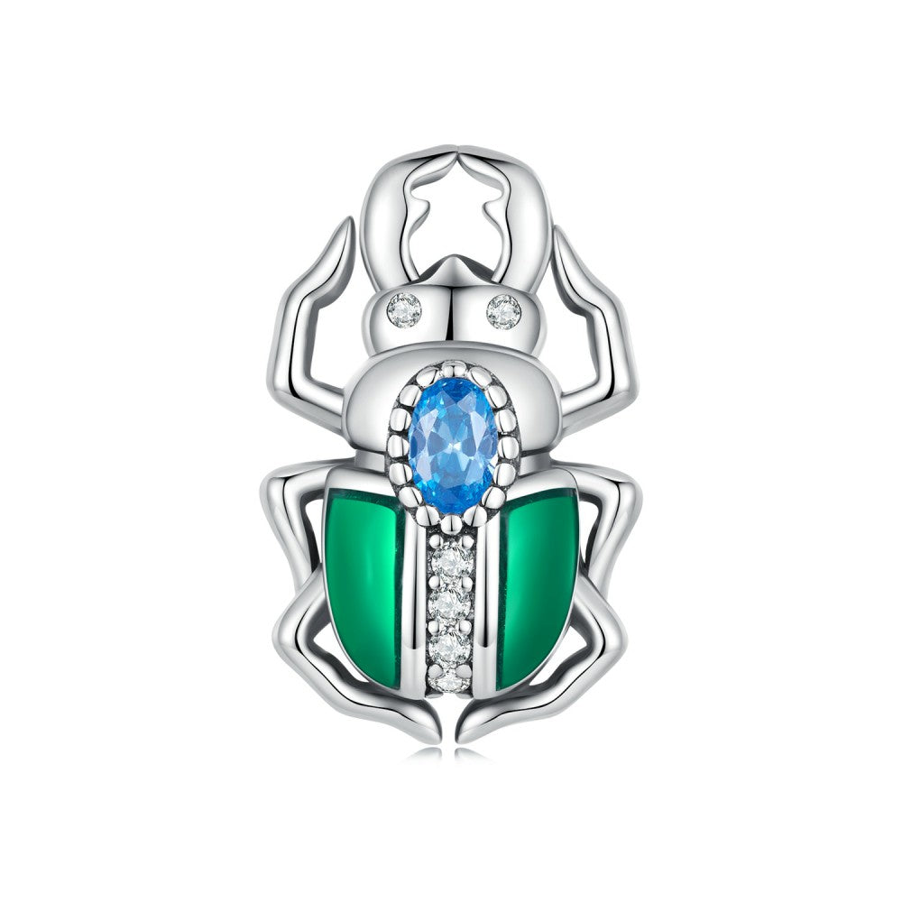 beetle blue zircon charm 925 sterling silver xs2132