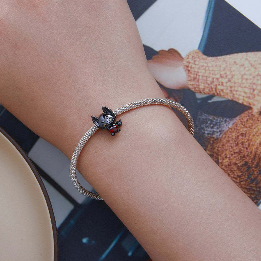 little fox black charm 925 sterling silver xs2137