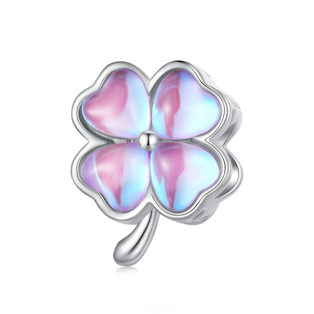 four leaf clover purple charm 925 sterling silver xs2151