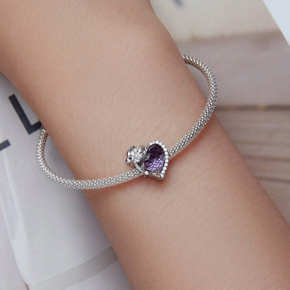 february birthstone purple charm 925 sterling silver xs2160