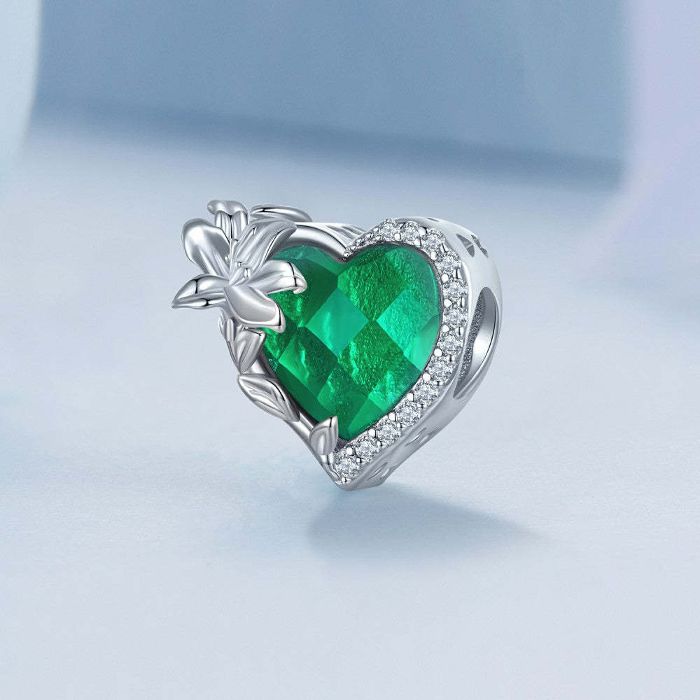 may birthstone green charm 925 sterling silver xs2163