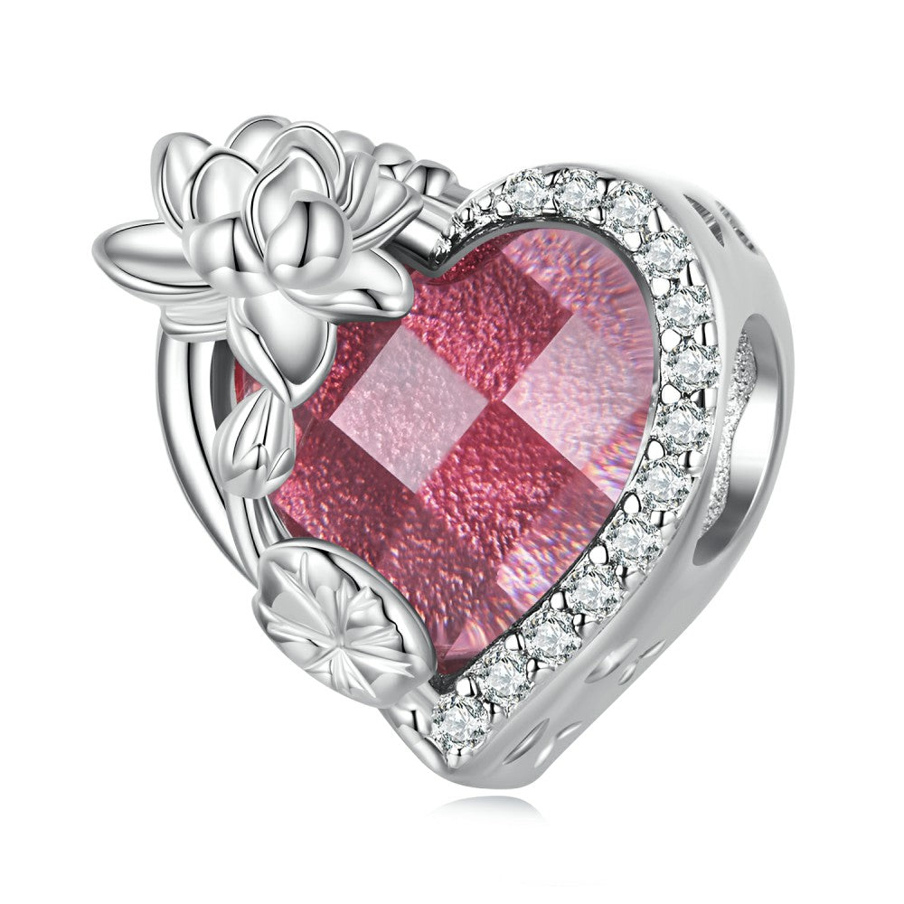 july birthstone deep pink charm 925 sterling silver xs2165