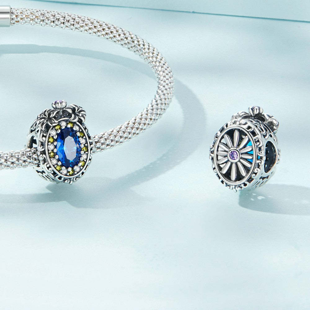 blue zircon gorgeous charm 925 sterling silver xs2201