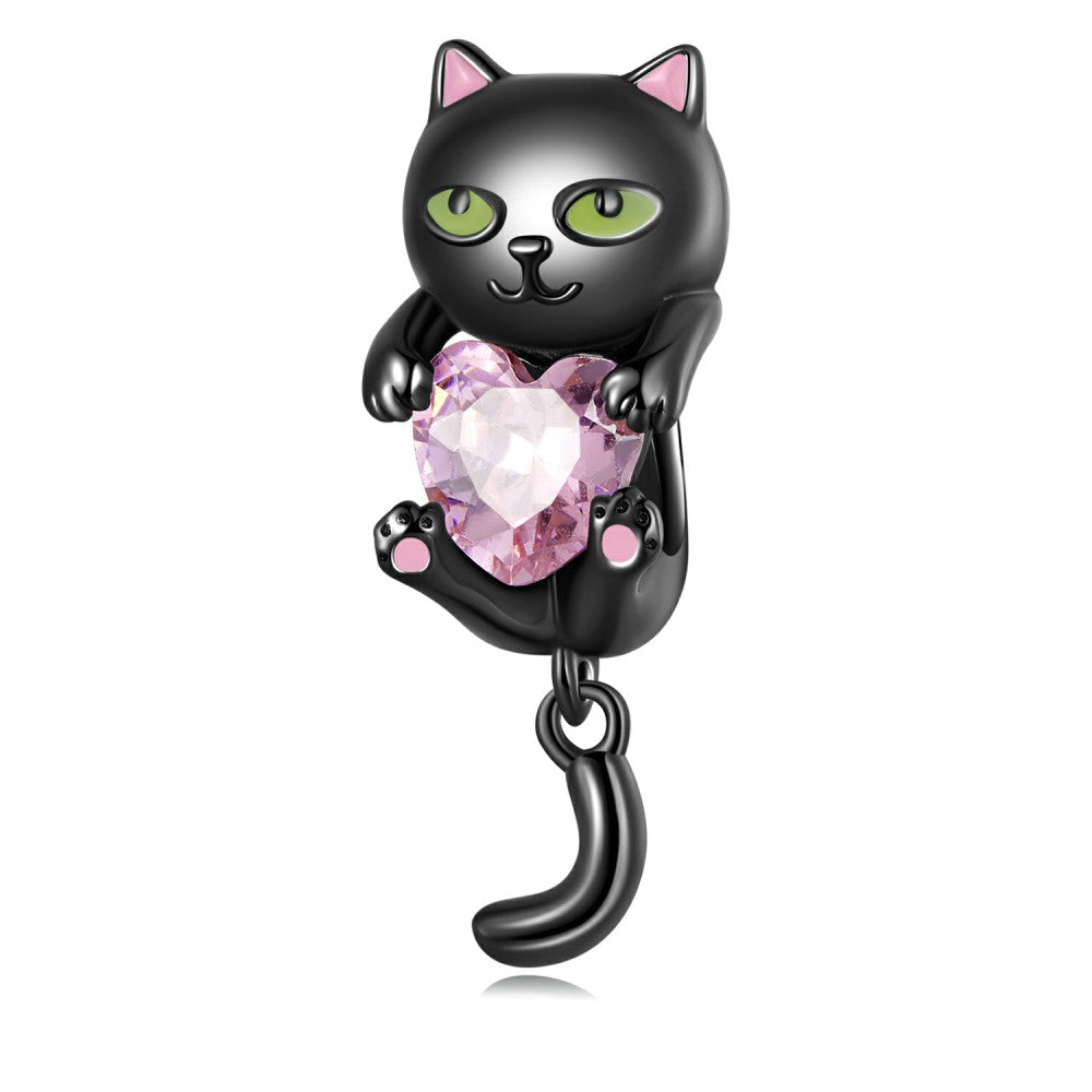 little black cat charm 925 sterling silver xs2215
