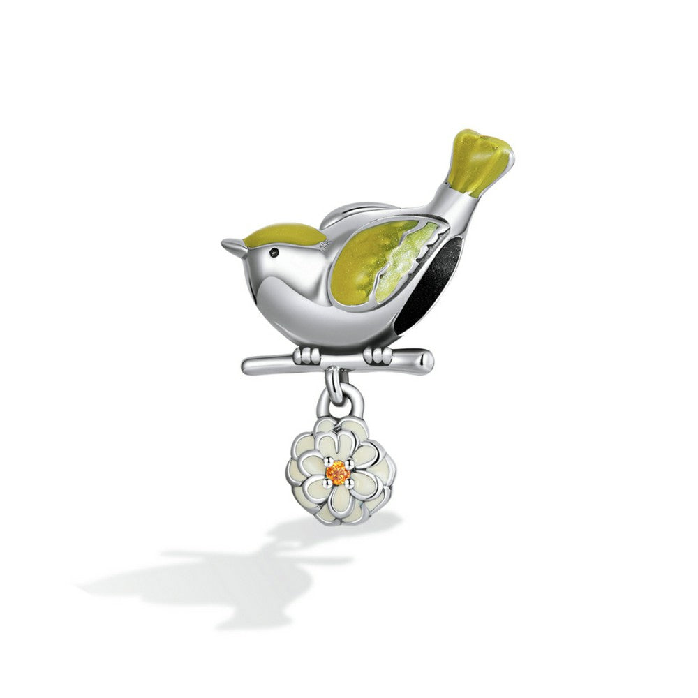 flowers and birds beginning of spring charm 925 sterling silver xs2249