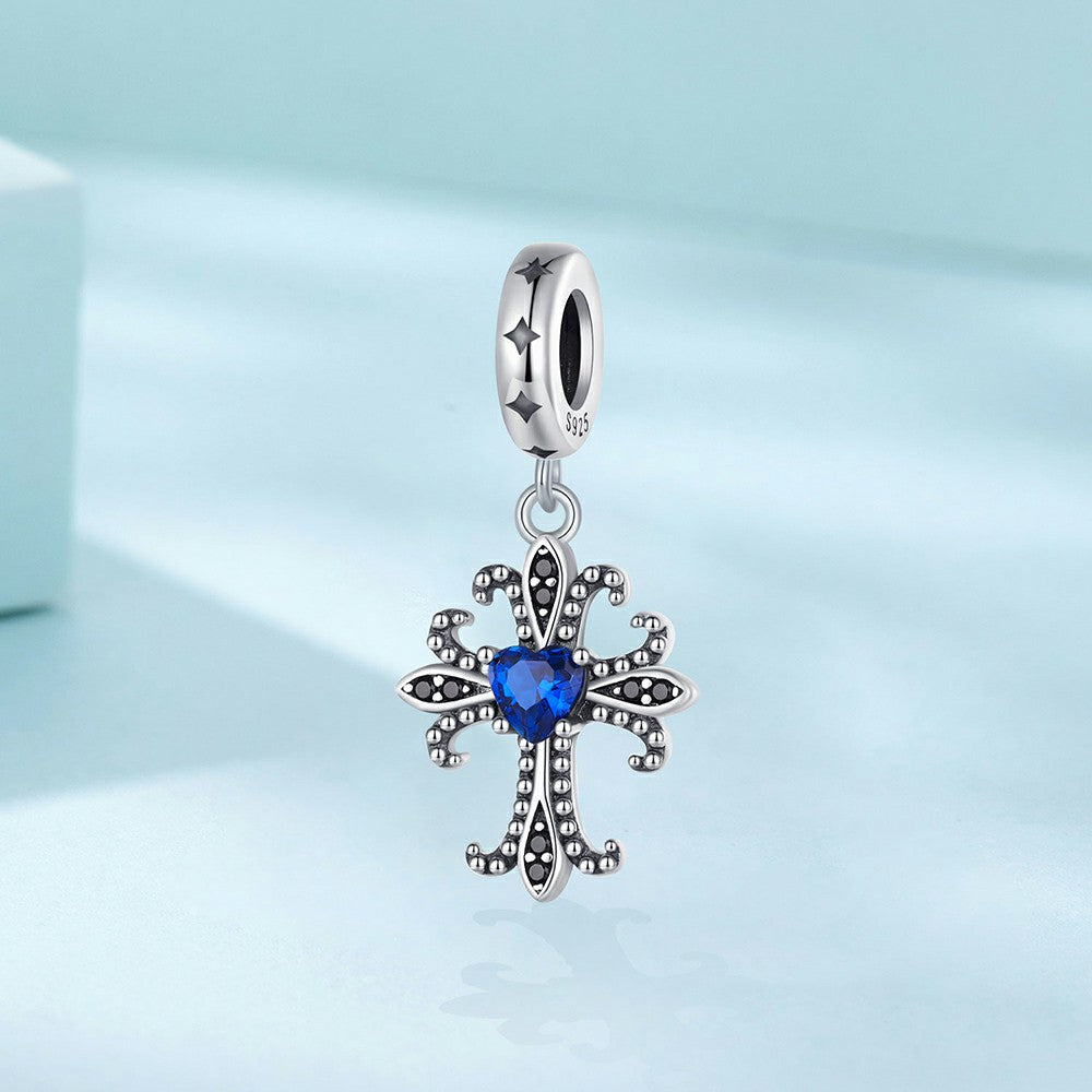 vintage cross dangle charm 925 sterling silver yb2250