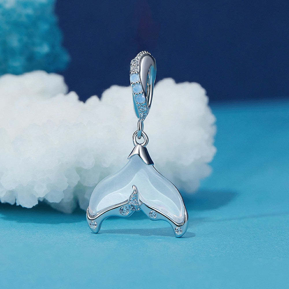 fish tail dangle charm 925 sterling silver yb2254