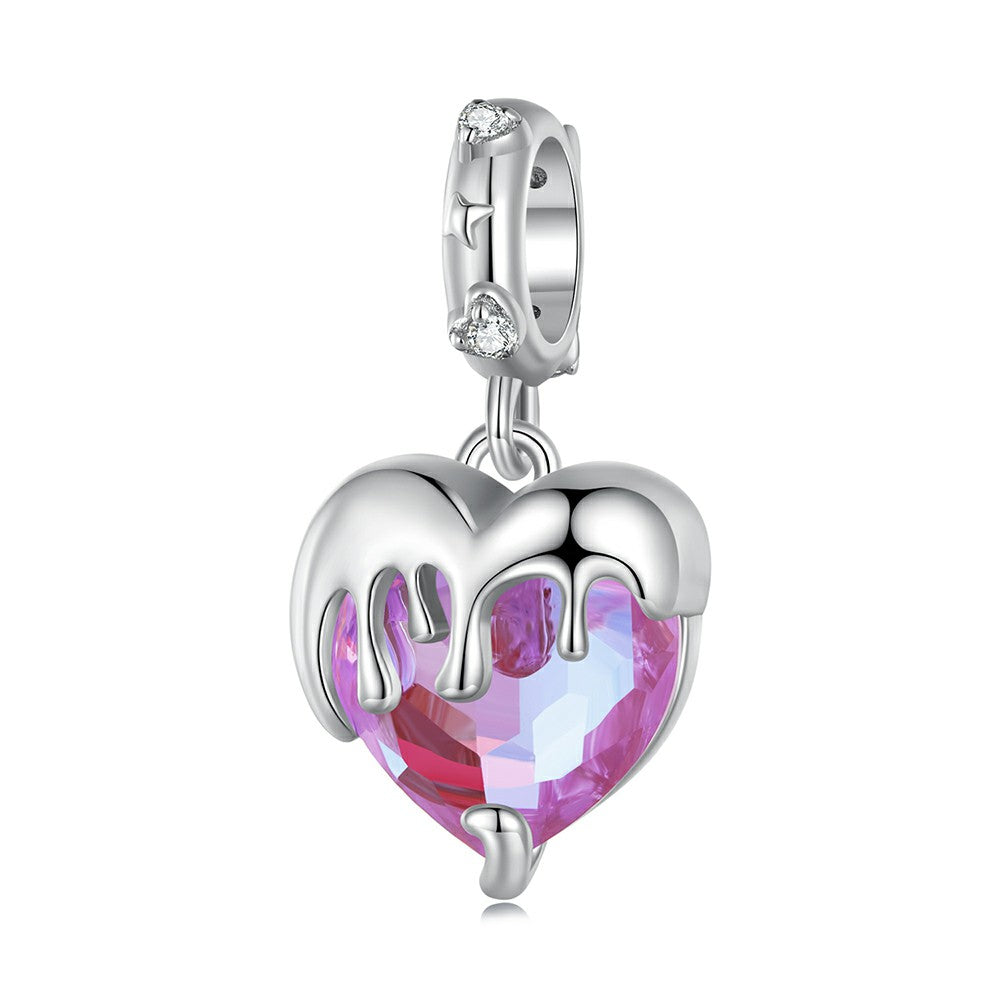 Melt Girls' Hearts Dangle Charm Silver