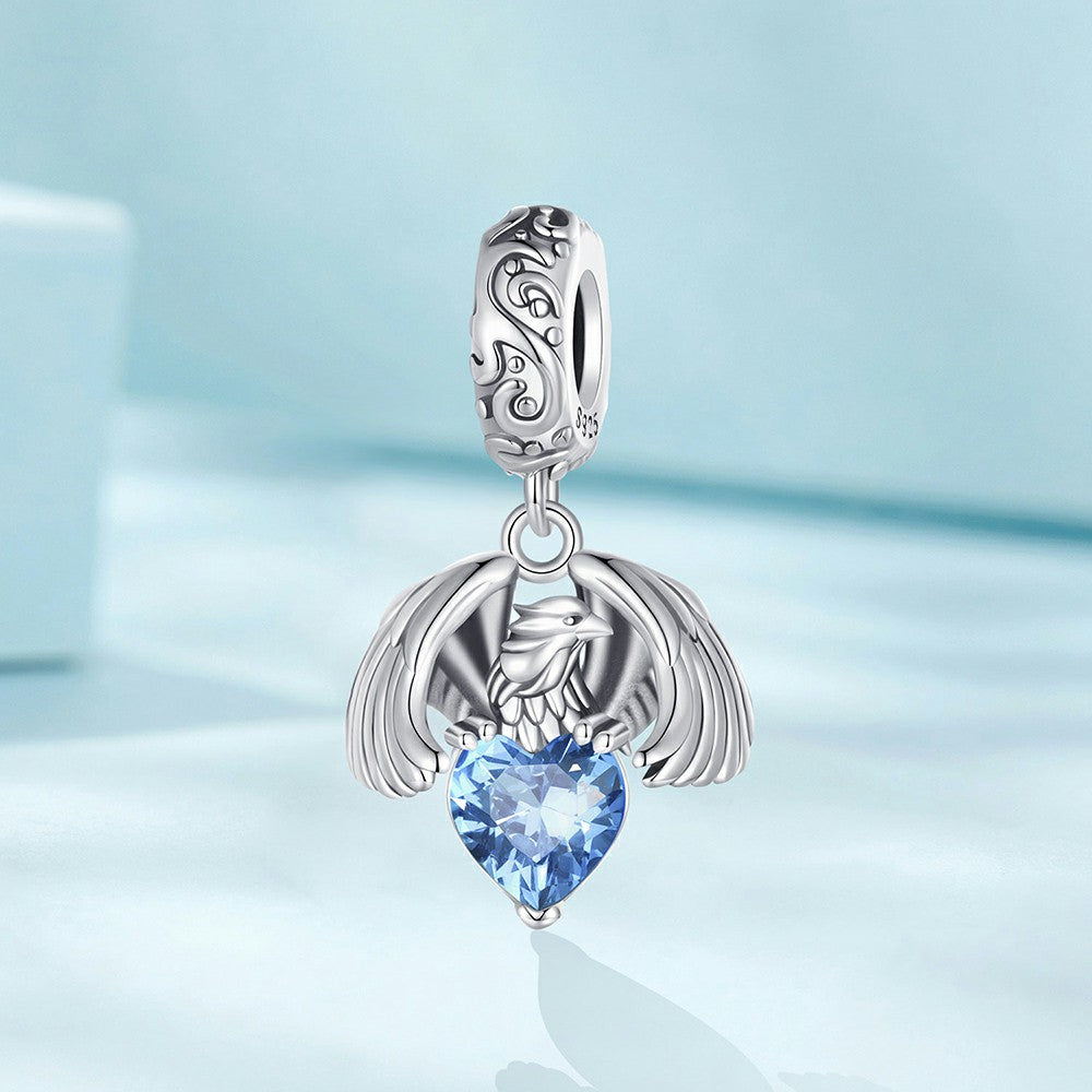 white eagle dangle charm 925 sterling silver yb2304