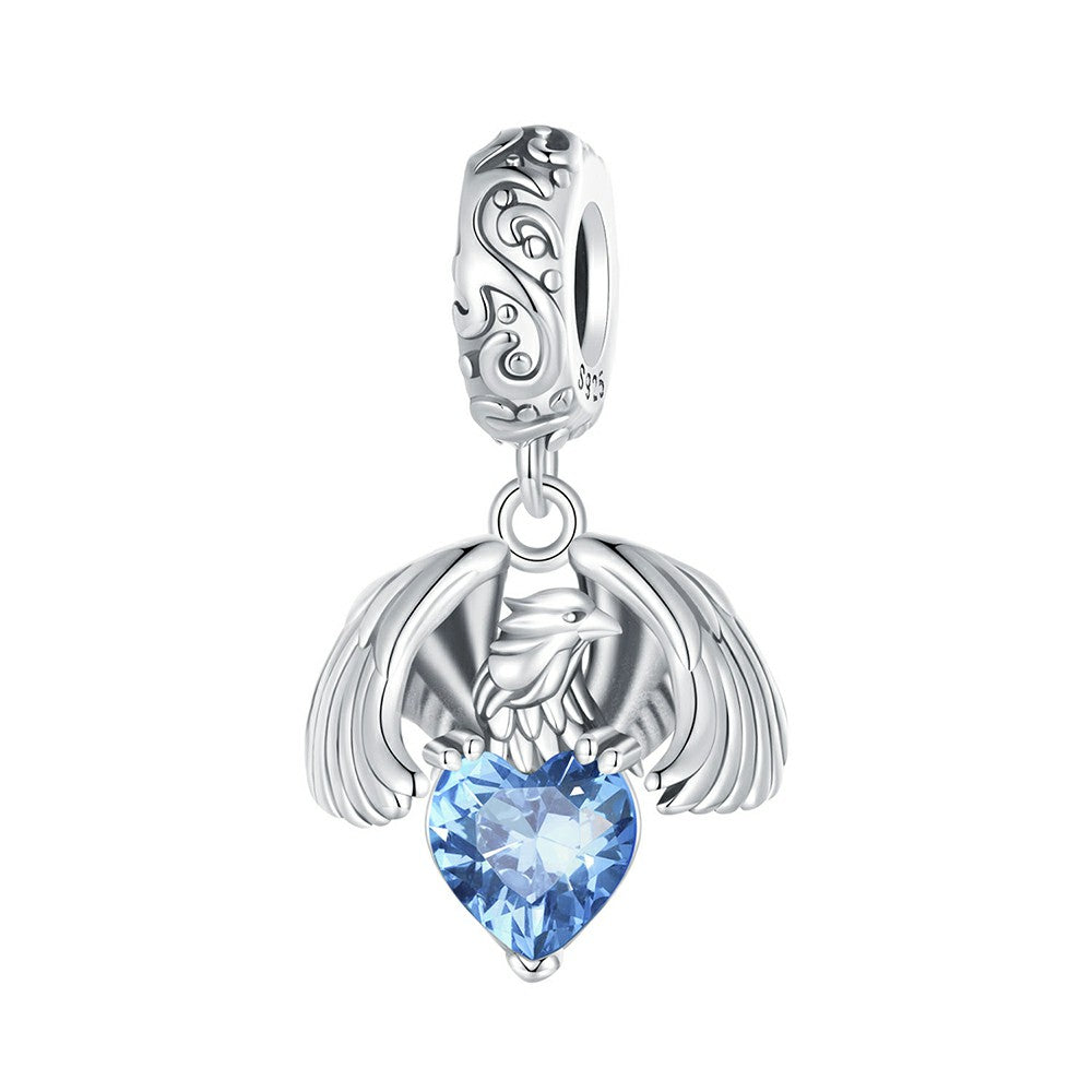 white eagle dangle charm 925 sterling silver yb2304