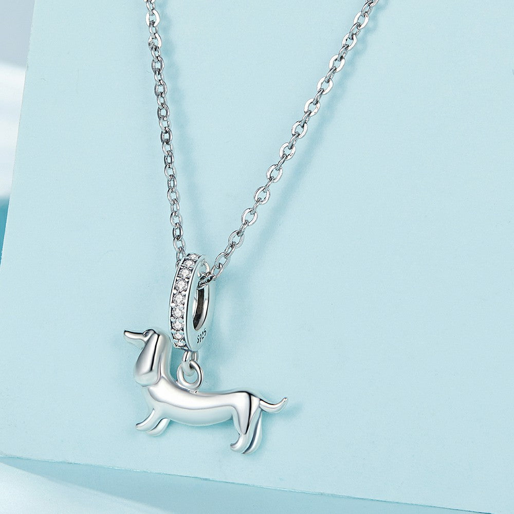 dachshund dangle charm 925 sterling silver yb2325