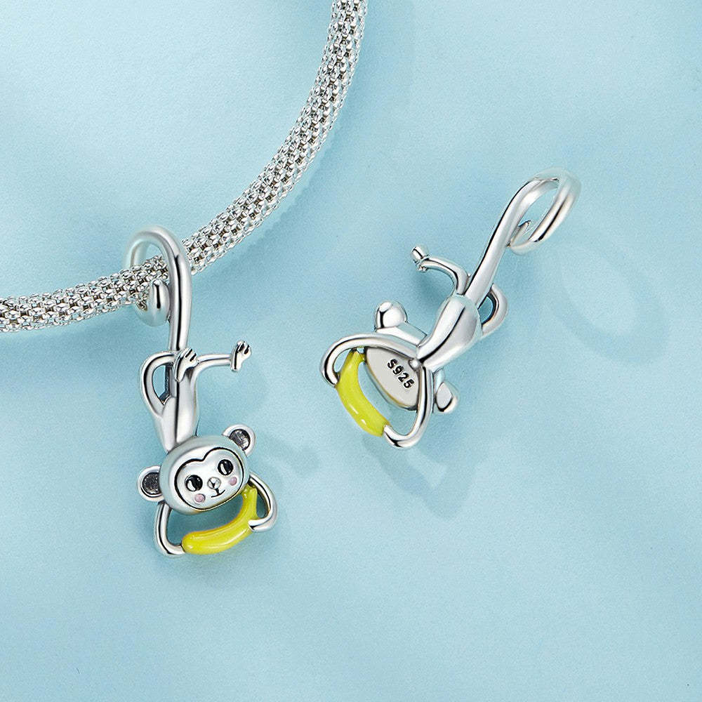 monkey dangle charm 925 sterling silver yb2329