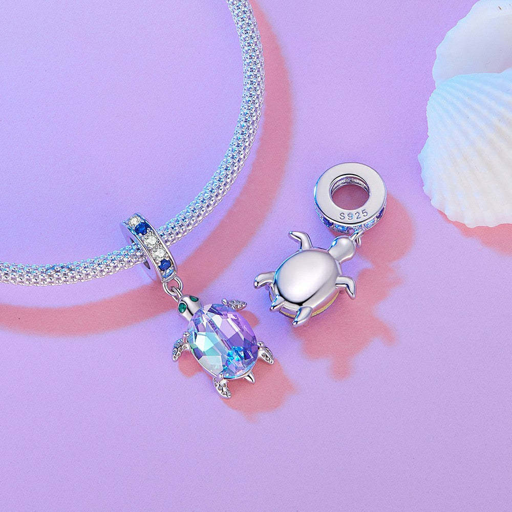 delicate turtle dangle charm 925 sterling silver yb2342