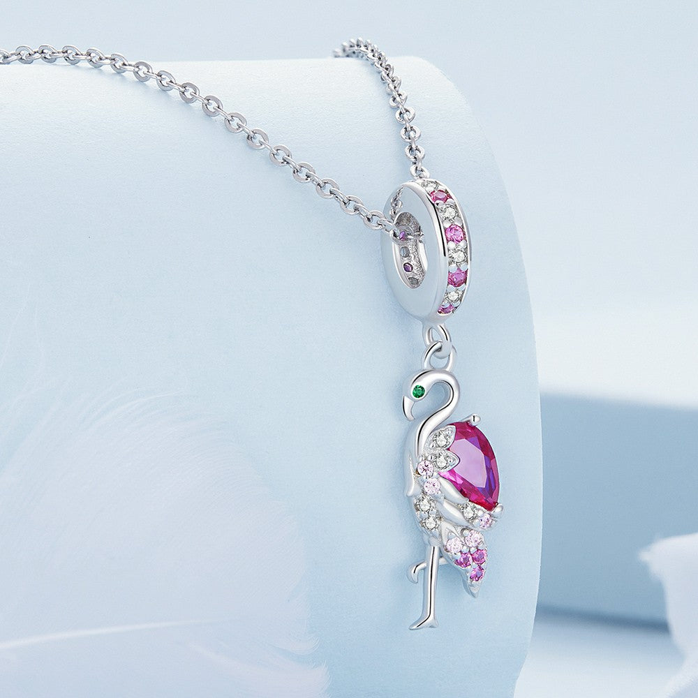 flamingo dangle charm 925 sterling silver yb2351