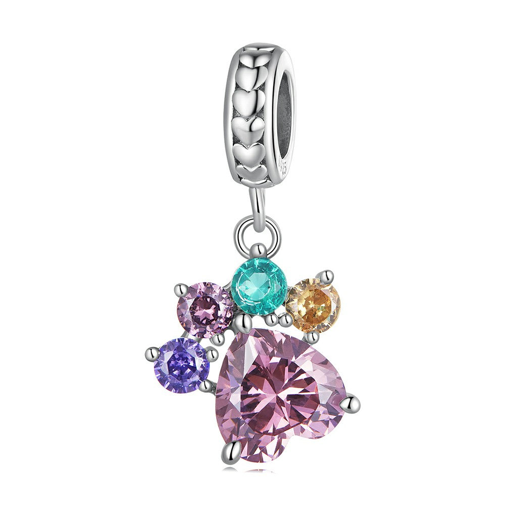 colorful cute claws dangle charm 925 sterling silver yb2352