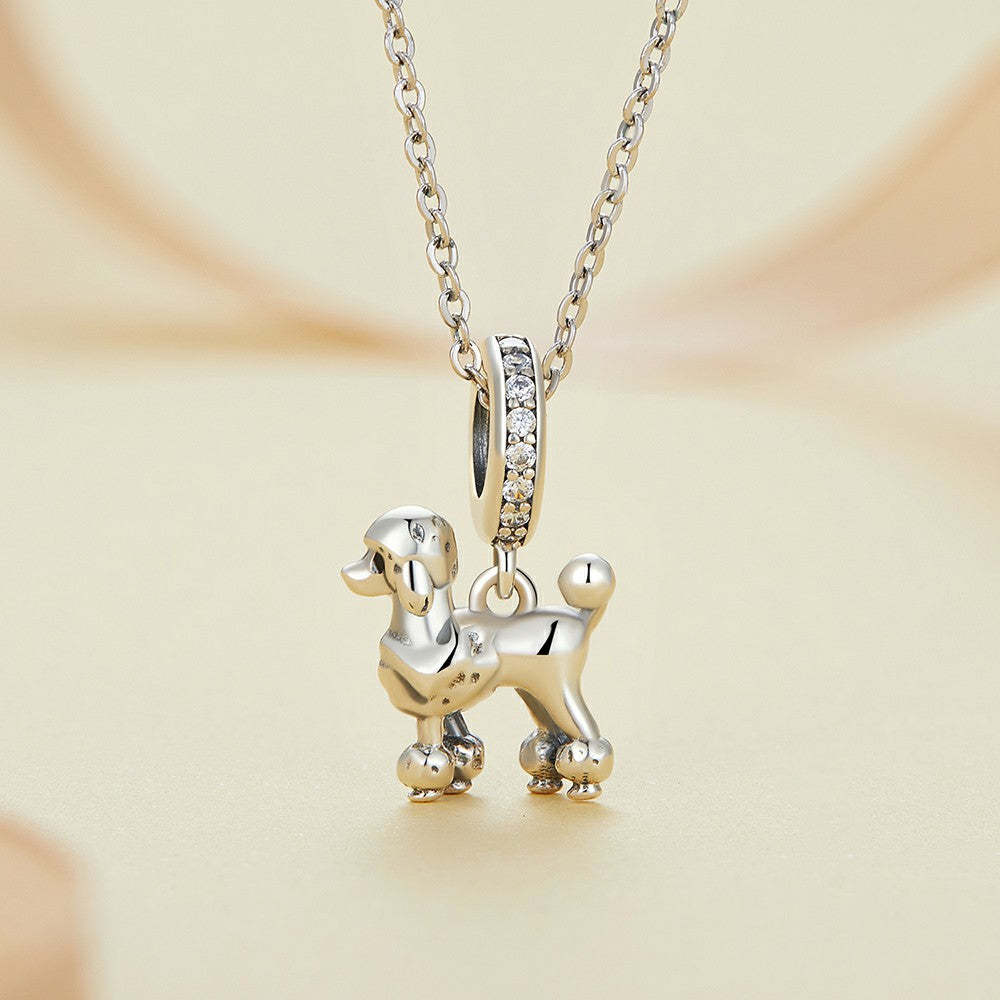 poodle dangle charm 925 sterling silver yb2372