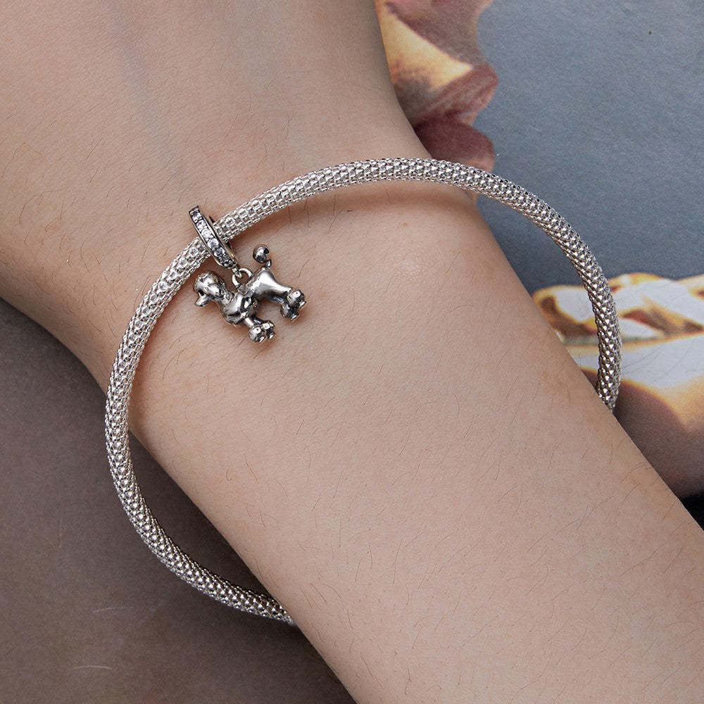 poodle dangle charm 925 sterling silver yb2372