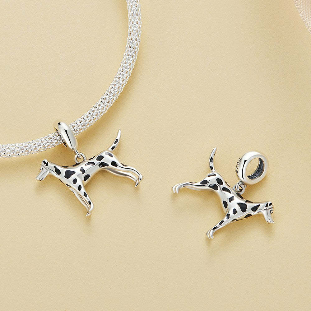 dalmatian dangle charm 925 sterling silver yb2373