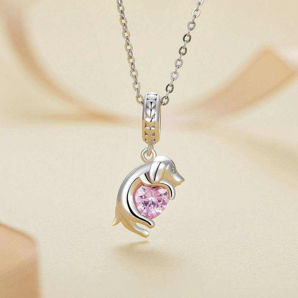 little golden retriever dangle charm 925 sterling silver yb2374