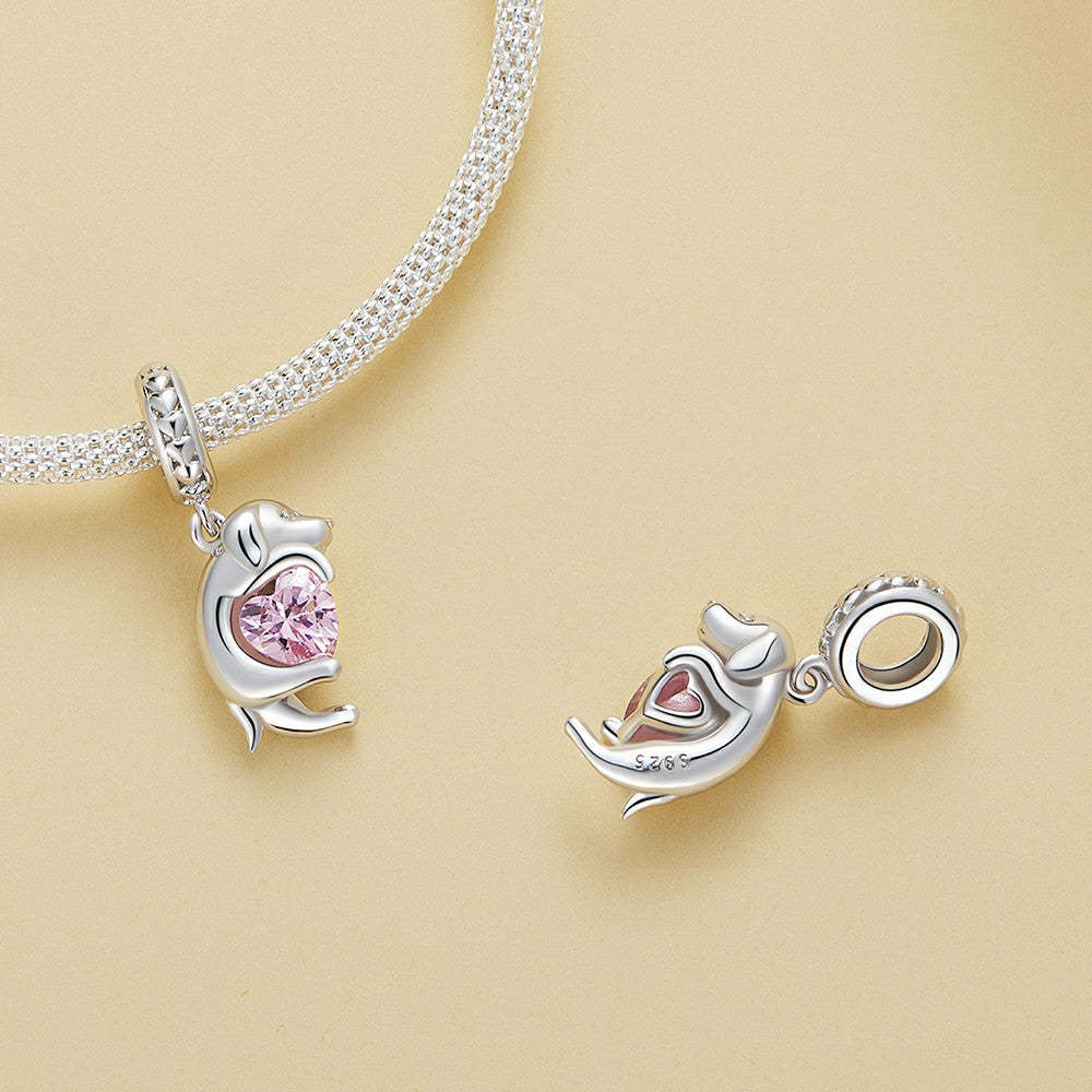 little golden retriever dangle charm 925 sterling silver yb2374