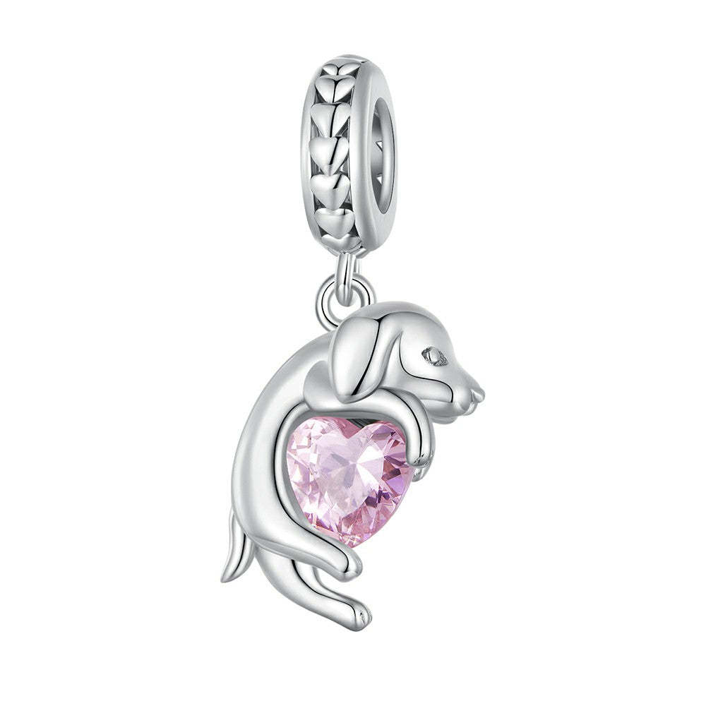 little golden retriever dangle charm 925 sterling silver yb2374