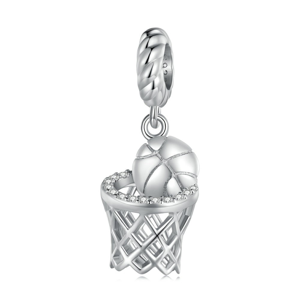 basketball dangle charm 925 sterling silver yb2383