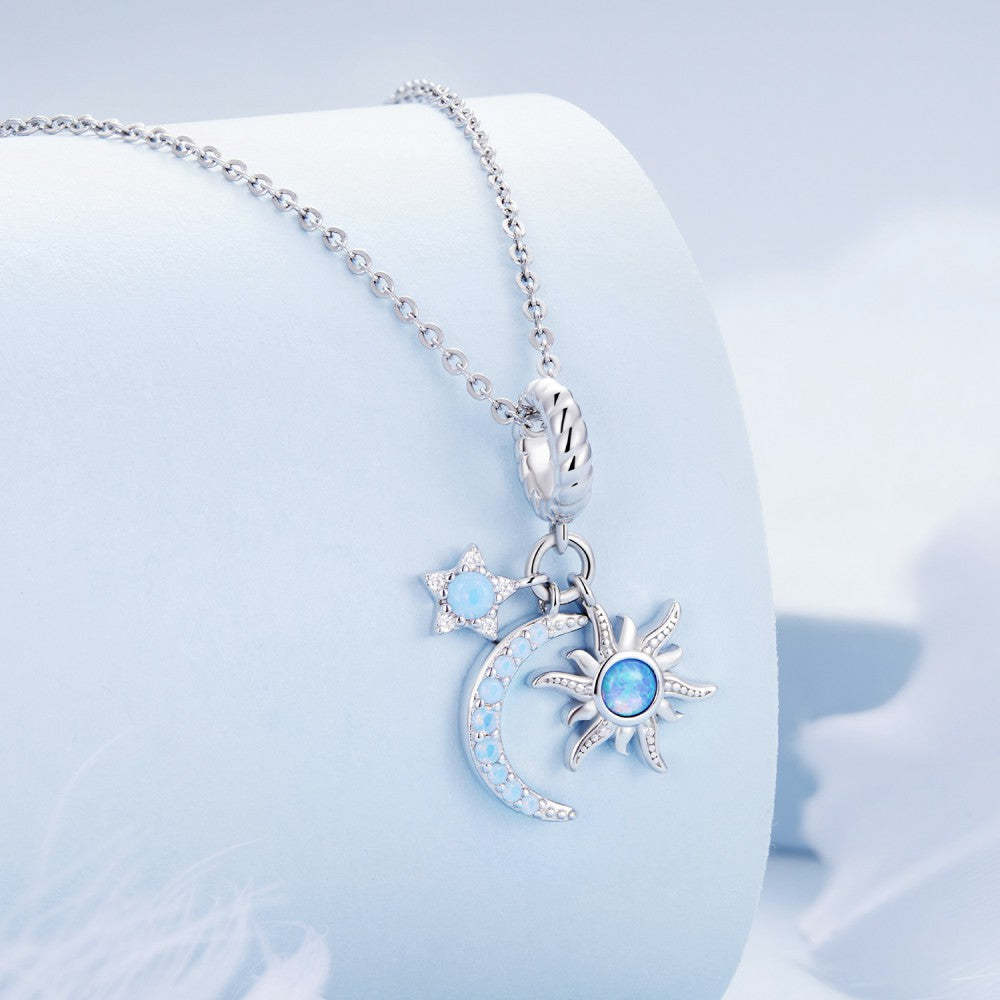 sun moon and star dangle charm 925 sterling silver yb2388