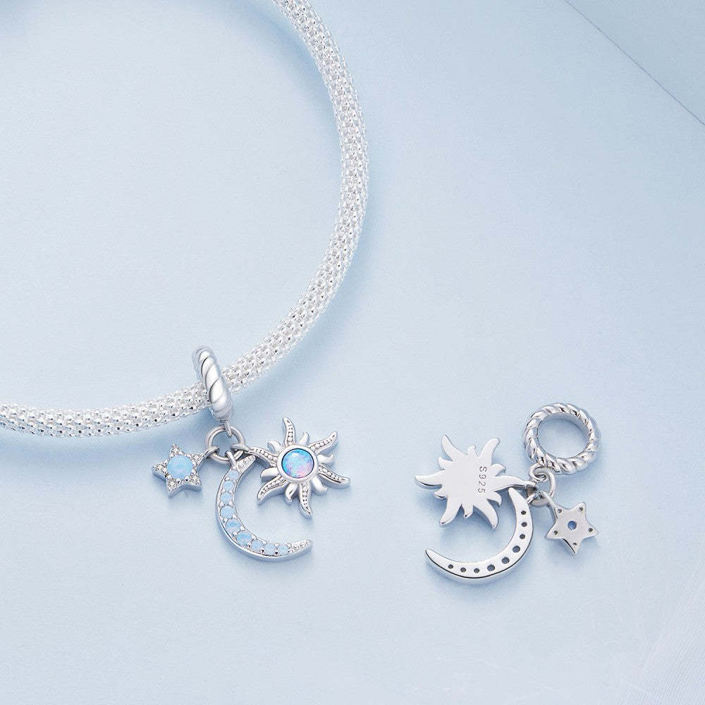 sun moon and star dangle charm 925 sterling silver yb2388
