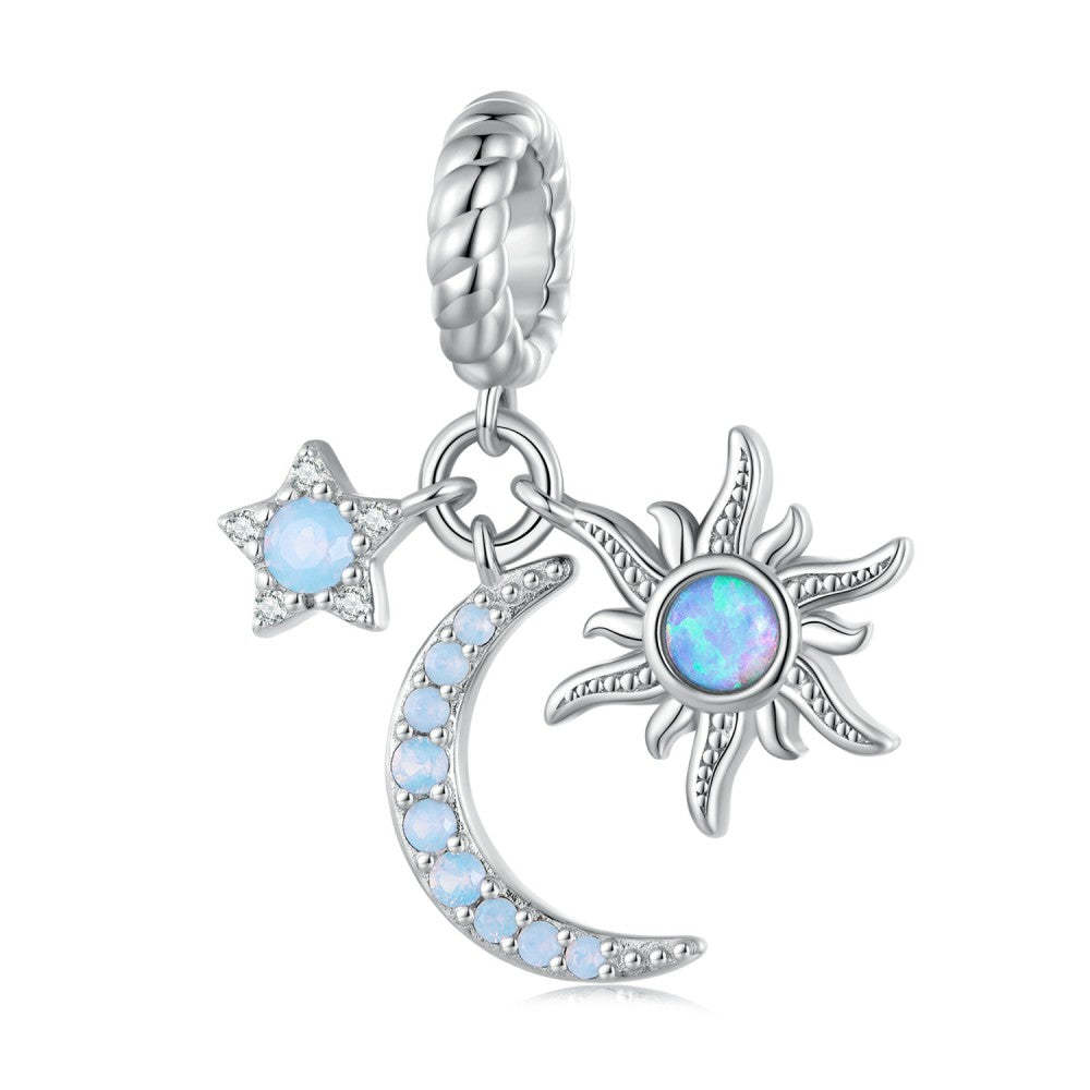 sun moon and star dangle charm 925 sterling silver yb2388