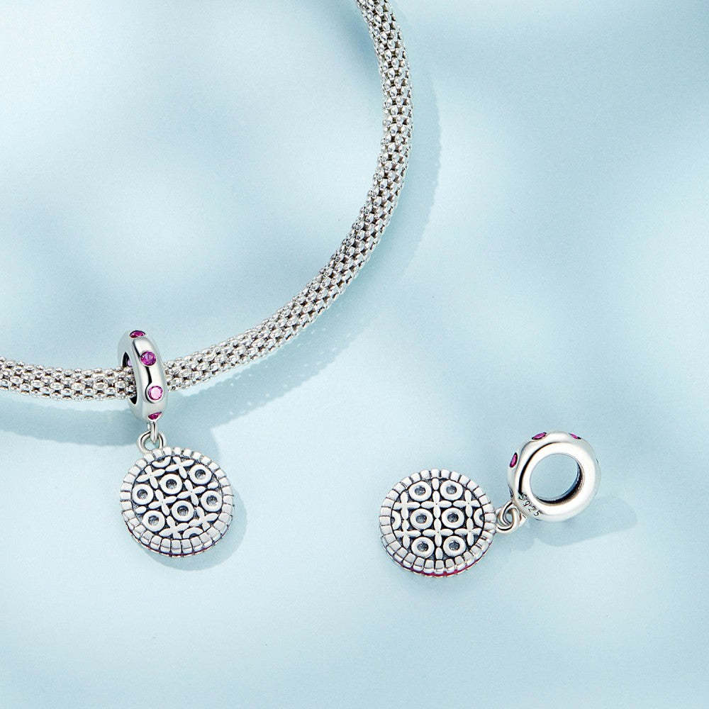 strawberry cookie dangle charm 925 sterling silver yb2415