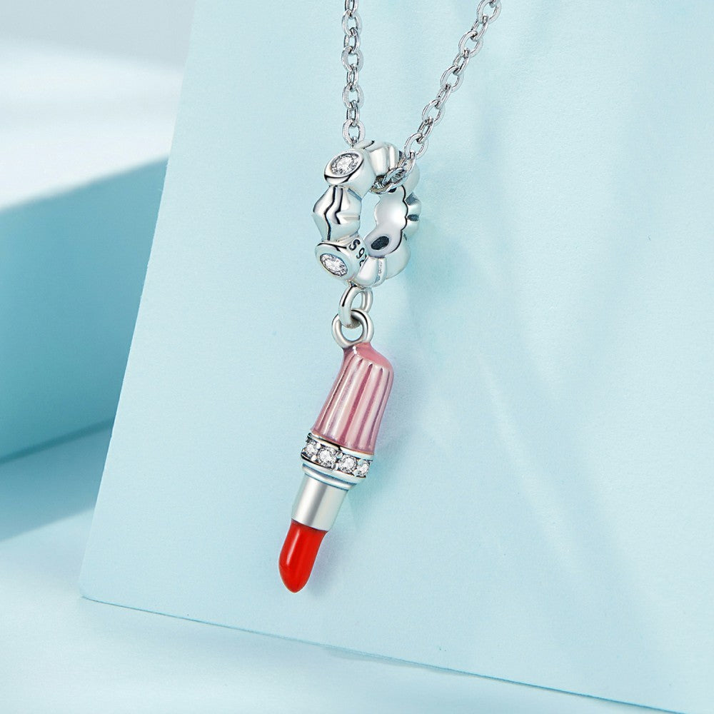 red lipstick dangle charm 925 sterling silver yb2440