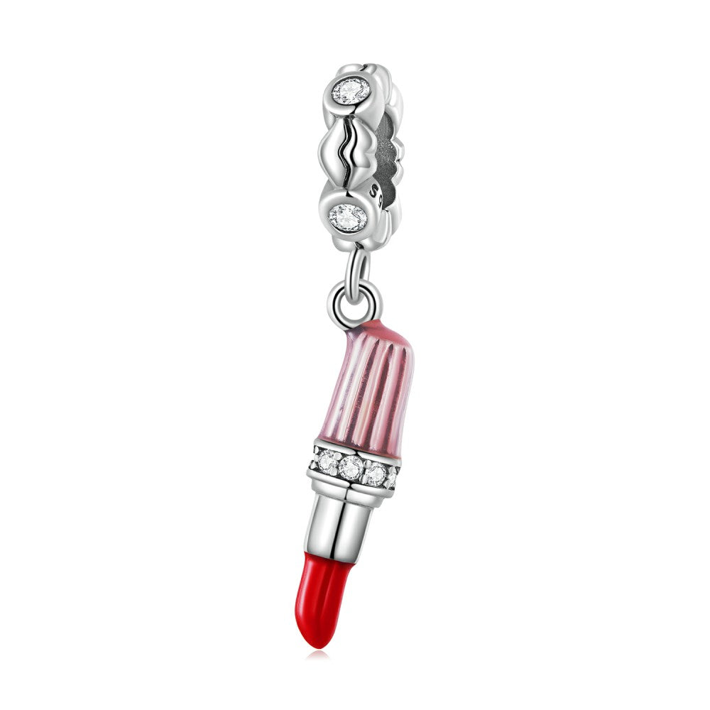 red lipstick dangle charm 925 sterling silver yb2440