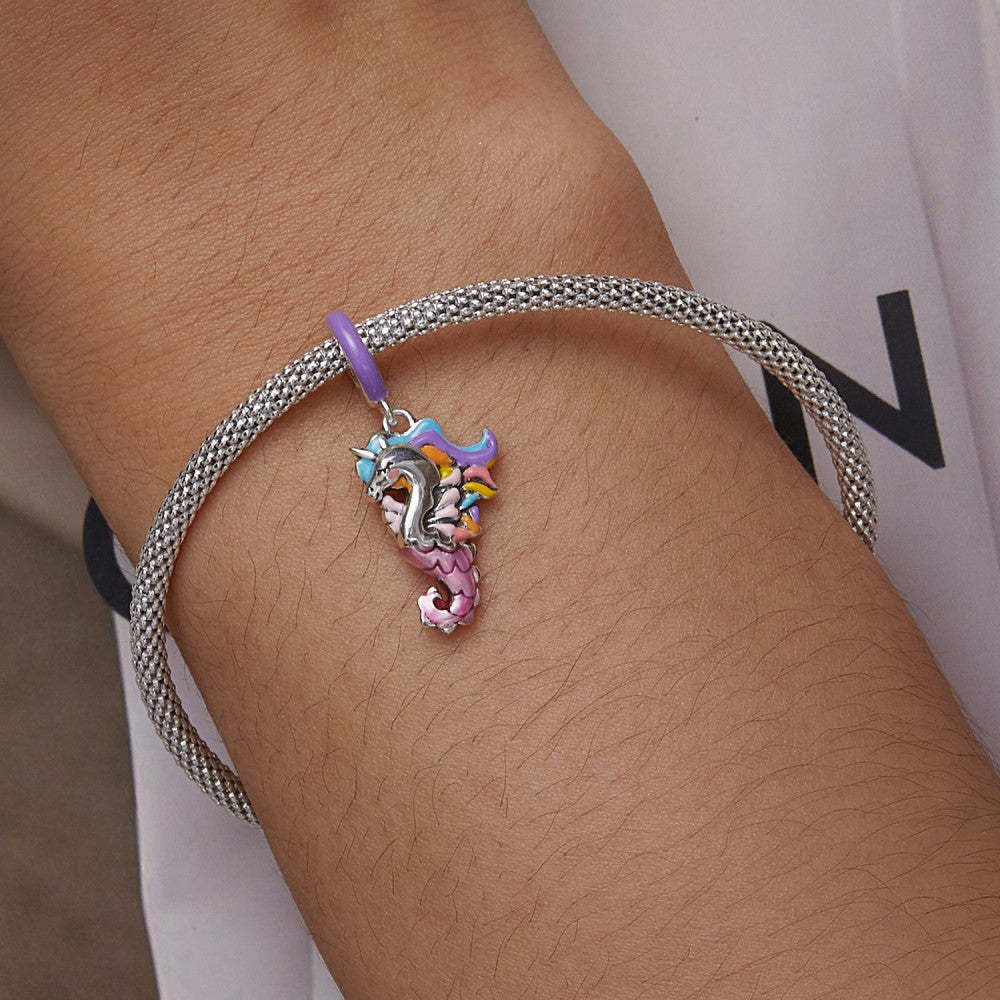 unicorn enamel dangle charm 925 sterling silver yb2485