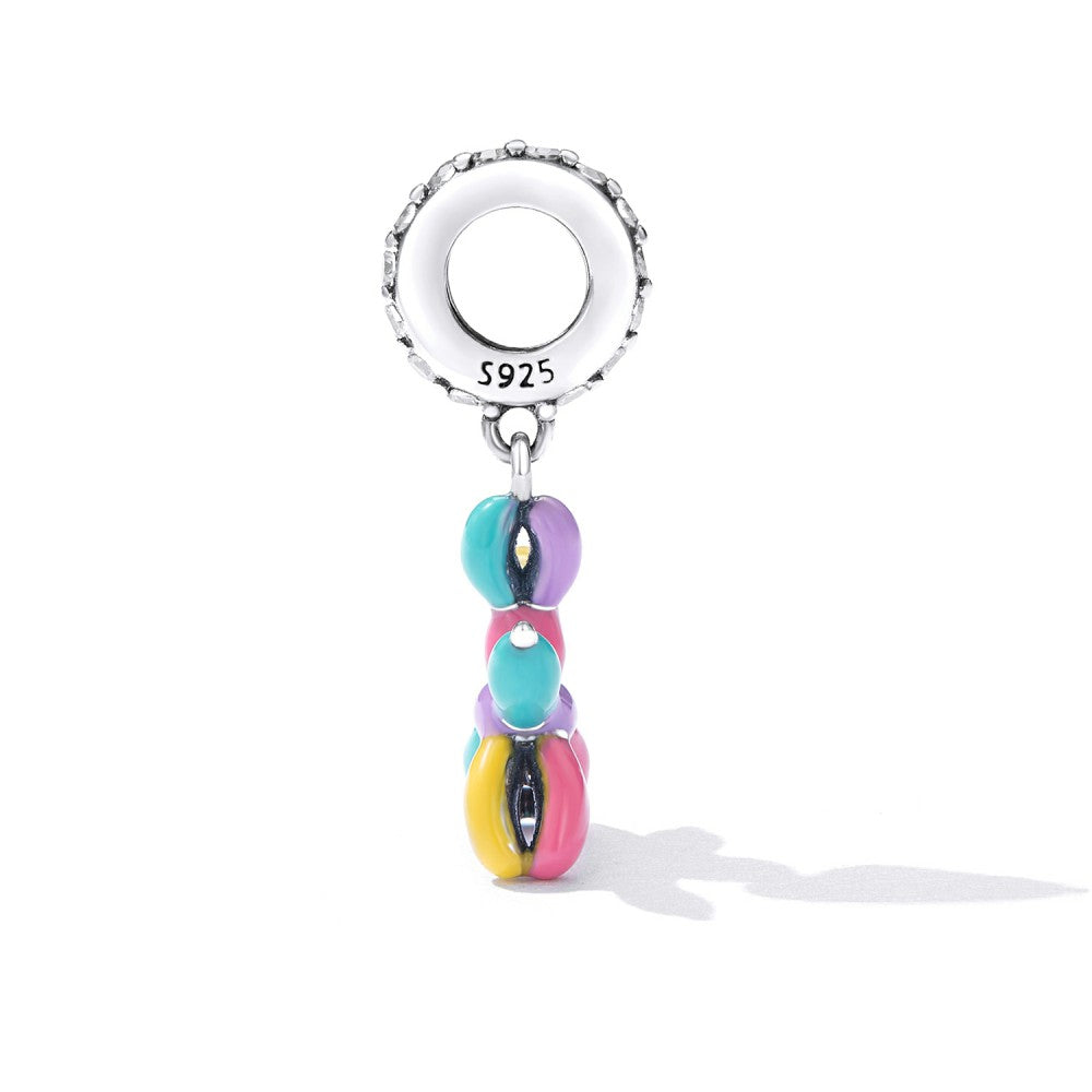 colorful balloon puppy dangle charm 925 sterling silver yb2522