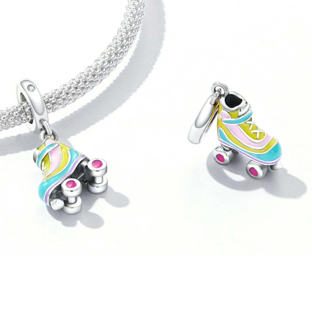 roller skates dangle charm 925 sterling silver yb2540