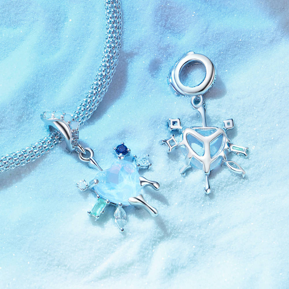 Love Snowflake Pendant Dangle Charm Silver Christmas Gifts - soufeelau