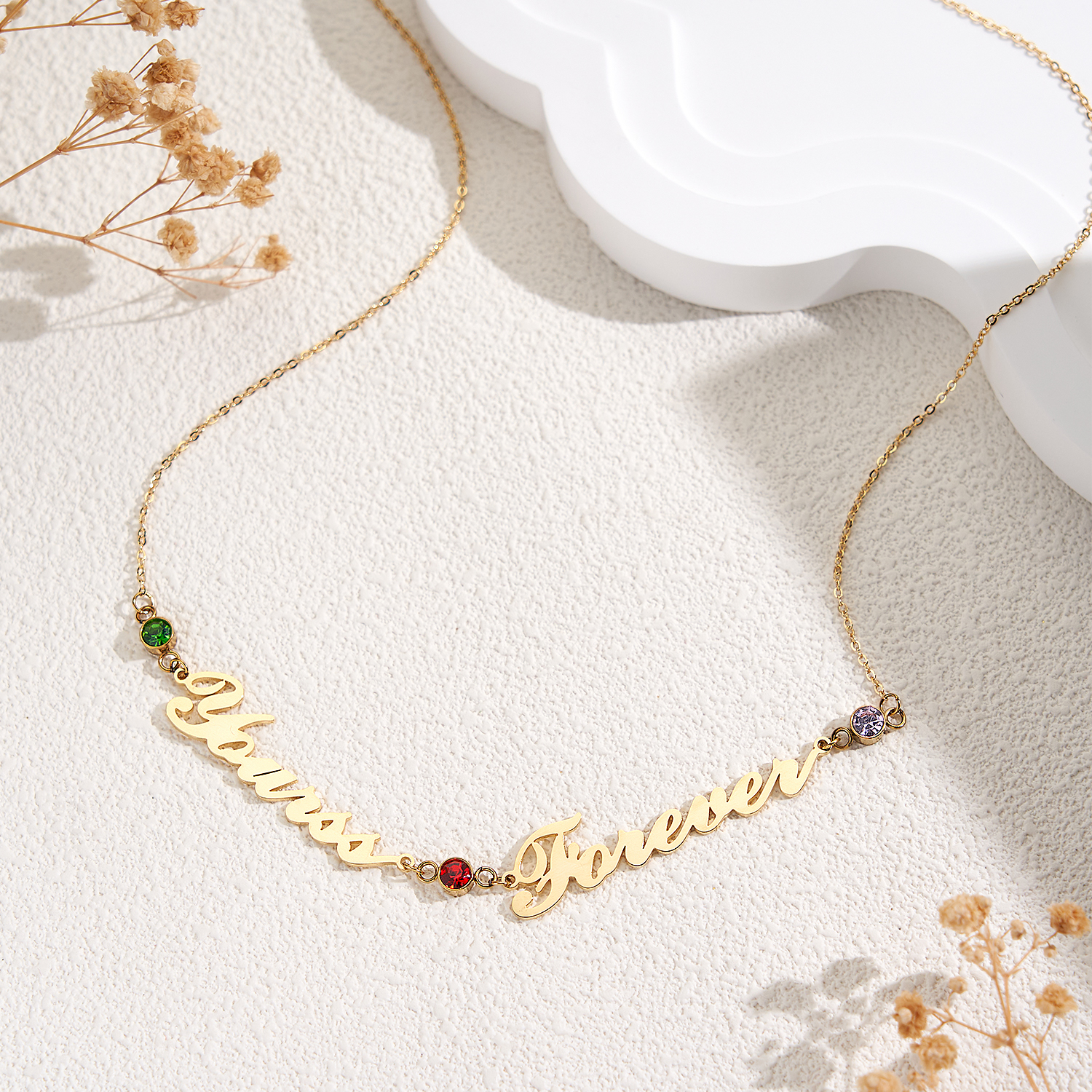 Personalized Stainless Steel Name Belly Chain, Custom Text Birthstone Fashion Waist Chain, Body Jewelry, Sexy Valentine's Gift for Her - soufeelau