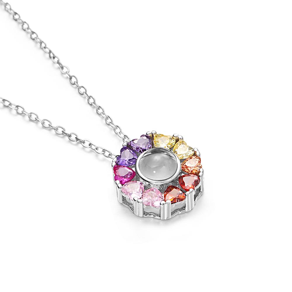 925 Sterling Silver Projection Photo Love Necklace Personalized Projective Pendant Gift for Her - soufeelau