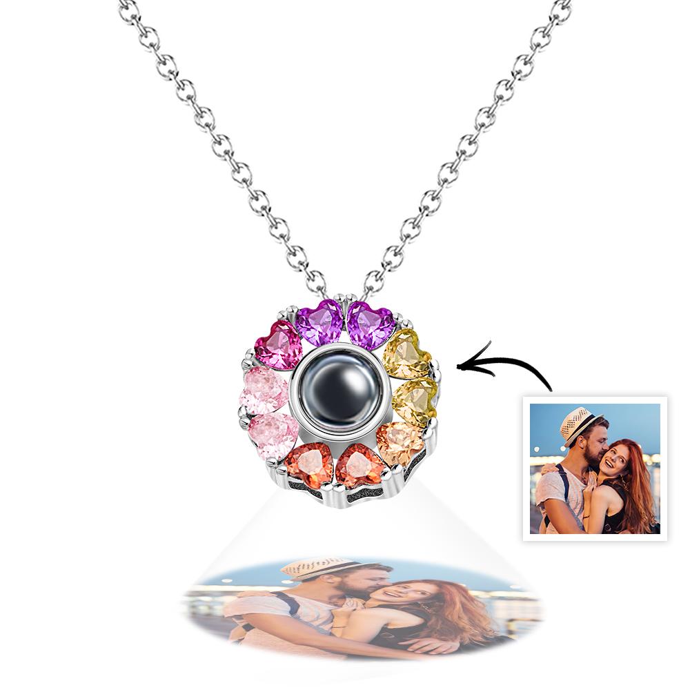 925 Sterling Silver Projection Photo Love Necklace Personalized Projective Pendant Gift for Her - soufeelau