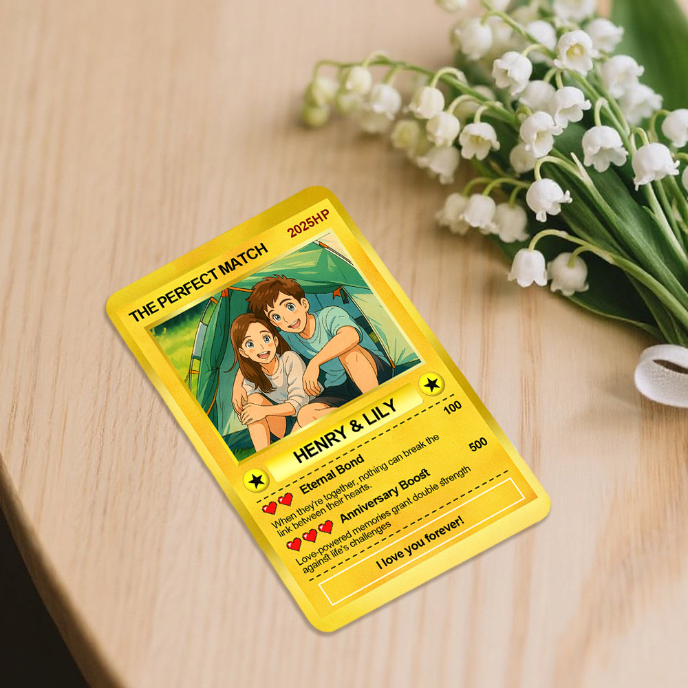 Personalized Anime Acrylic Card Custom Photo Poke Card Cartoon Style Gift for Him Anniversary Gifts - soufeelau